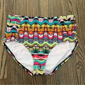 Jantzen Aztec multi colored high waist bikini bottoms size 6